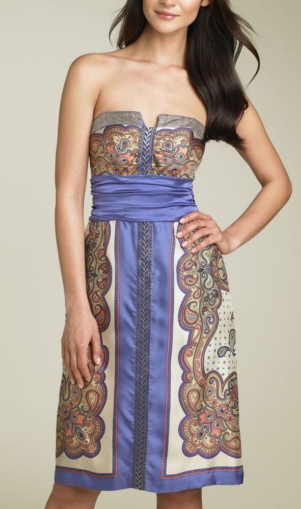 Nicole Miller Collection Silk Strapless Dress Sz:6